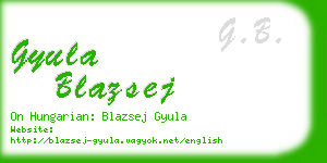 gyula blazsej business card